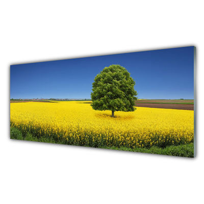 Glasbild aus Plexiglas® Wiese Baum Natur