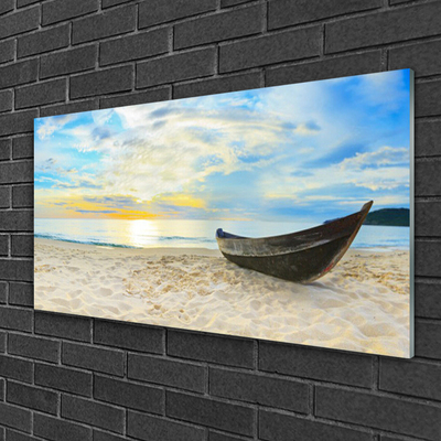 Glasbild aus Plexiglas® Boot Strand Landschaft