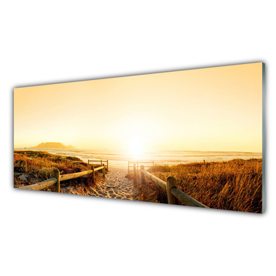 Glasbild aus Plexiglas® Fußpfad Landschaft