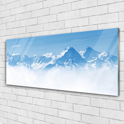 Glasbild aus Plexiglas® Gebirge Nebel Landschaft