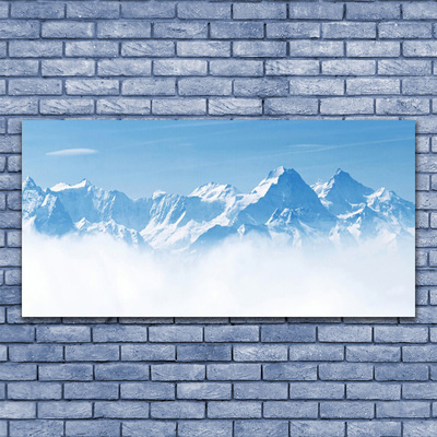 Glasbild aus Plexiglas® Gebirge Nebel Landschaft