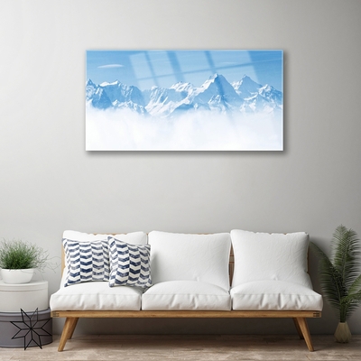 Glasbild aus Plexiglas® Gebirge Nebel Landschaft