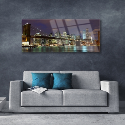 Glasbild aus Plexiglas® Brücke Stadt Architektur