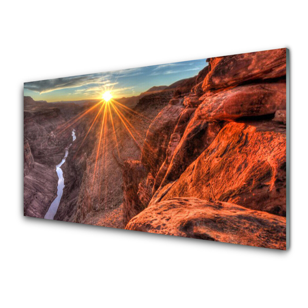 Glasbild aus Plexiglas® Sonne Wüste Landschaft