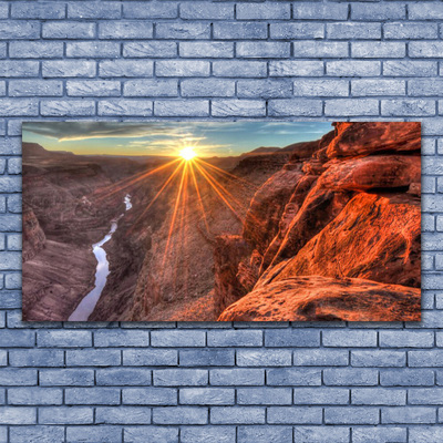 Glasbild aus Plexiglas® Sonne Wüste Landschaft