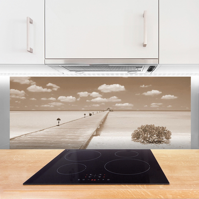 Küchenrückwand Spritzschutz Seebrücke Meer Landschaft