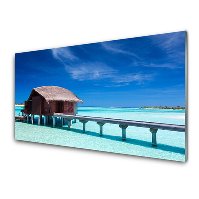 Küchenrückwand Spritzschutz Südsee Strand Haus Architektur