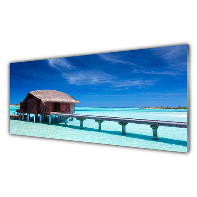 Küchenrückwand Spritzschutz Südsee Strand Haus Architektur