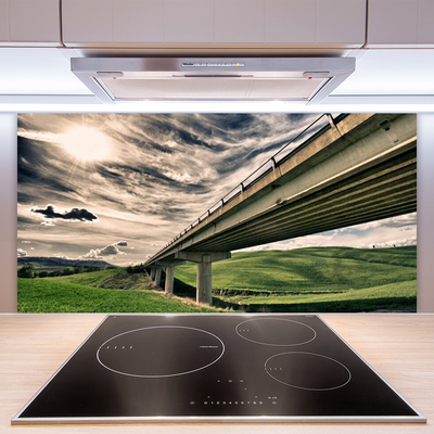 Küchenrückwand Spritzschutz Autobahn Brücke Tal Architektur