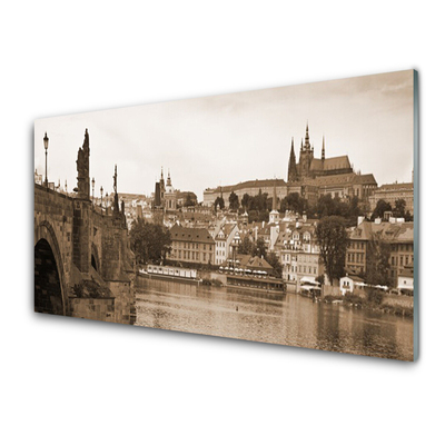 Küchenrückwand Spritzschutz Prag Brücke Landschaft