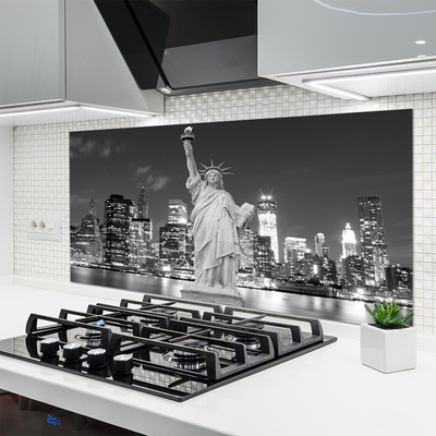 Küchenrückwand Spritzschutz Freiheitsstatue New York Gebäude