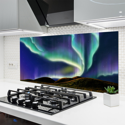 Küchenrückwand Spritzschutz Polarlicht Landschaft
