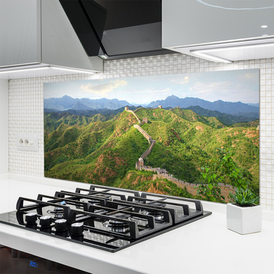 Küchenrückwand Spritzschutz Chinesische Mauer Berge Landschaft