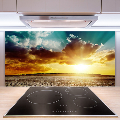 Küchenrückwand Spritzschutz Sonne Wolken Wüste Landschaft