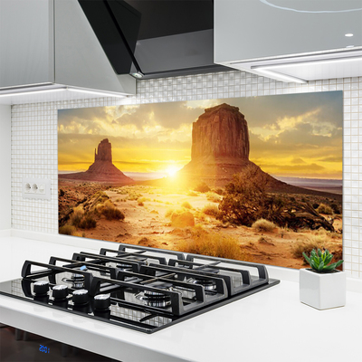Küchenrückwand Spritzschutz Wüste Sonne Landschaft