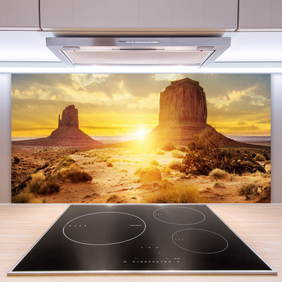 Küchenrückwand Spritzschutz Wüste Sonne Landschaft