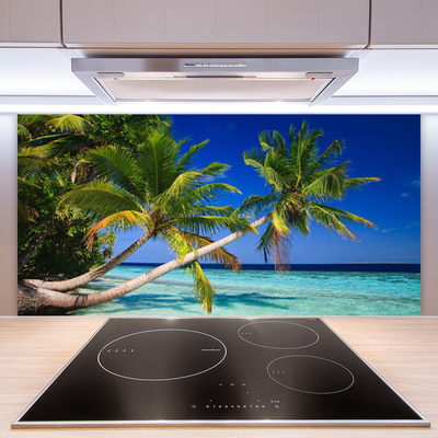 Küchenrückwand Spritzschutz Palmen Meer Landschaft
