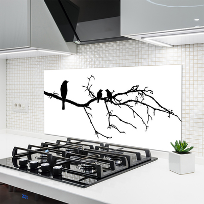 Küchenrückwand Spritzschutz Vögel Zweig Kunst