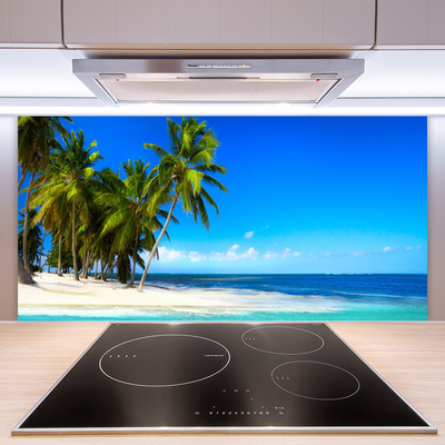 Küchenrückwand Spritzschutz Palmen Strand Meer Landschaft
