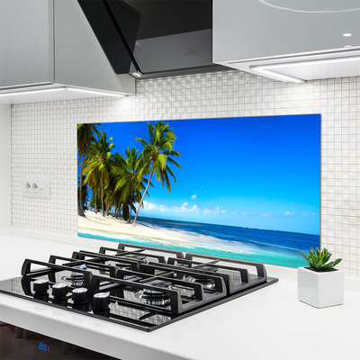 Küchenrückwand Spritzschutz Palmen Strand Meer Landschaft