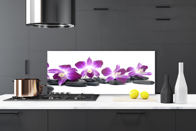 Küchenrückwand Spritzschutz Blumen Steine Kunst
