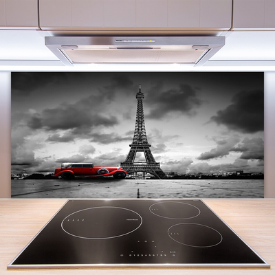 Küchenrückwand Spritzschutz Eiffelturm Auto Architektur