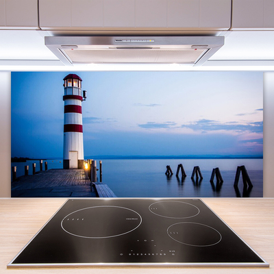 Küchenrückwand Spritzschutz Leuchtturm Meer Architektur