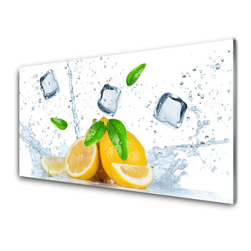 Küchenrückwand aus Glas ESG Spritzschutz 125x50cm Limette Eiswürfel Küche 