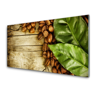 Küchenrückwand Spritzschutz Kaffeebohnen Blätter Küche