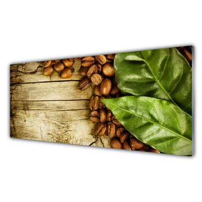 Küchenrückwand Spritzschutz Kaffeebohnen Blätter Küche