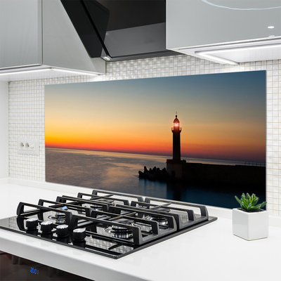 Küchenrückwand Spritzschutz Leuchtturm Meer Landschaft