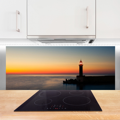 Küchenrückwand Spritzschutz Leuchtturm Meer Landschaft