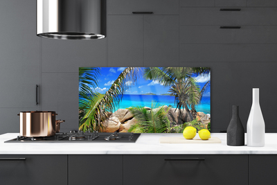 Küchenrückwand Spritzschutz Fels Blätter Landschaft