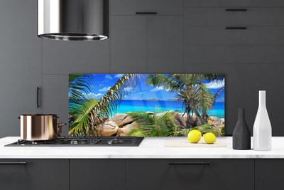 Küchenrückwand Spritzschutz Fels Blätter Landschaft
