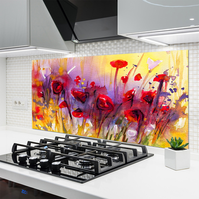 Küchenrückwand Spritzschutz Blumen Kunst