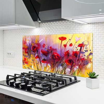 Küchenrückwand Spritzschutz Blumen Kunst