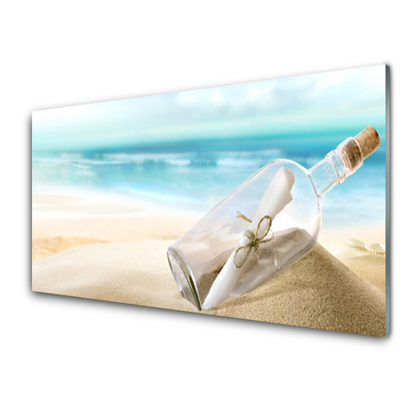 Küchenrückwand Spritzschutz Strand Flasche Kunst