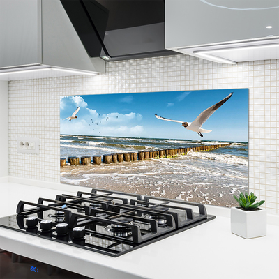 Küchenrückwand Fliesenspiegel Möwen Meer Landschaft