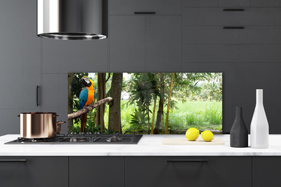 Küchenrückwand Fliesenspiegel Papagei Bäume Natur