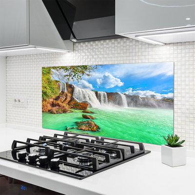 Küchenrückwand Fliesenspiegel Wasserfall See Landschaft