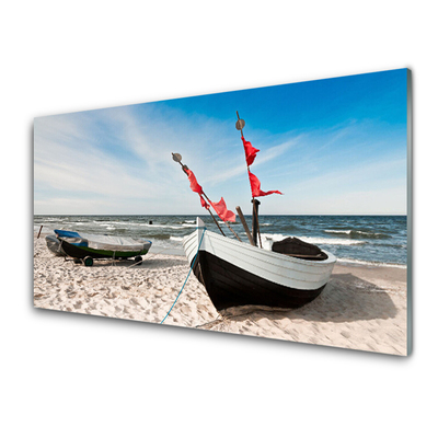 Küchenrückwand Fliesenspiegel Boote Strand Landschaft