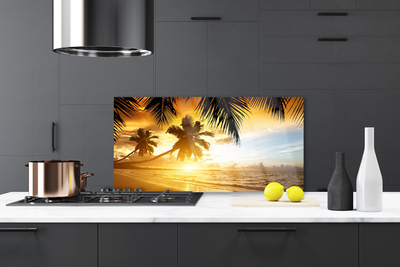 Küchenrückwand Fliesenspiegel Strand Palmen Meer Landschaft