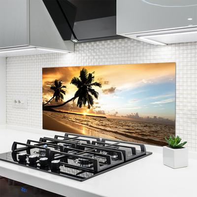 Küchenrückwand Fliesenspiegel Palmen Strand Meer Landschaft