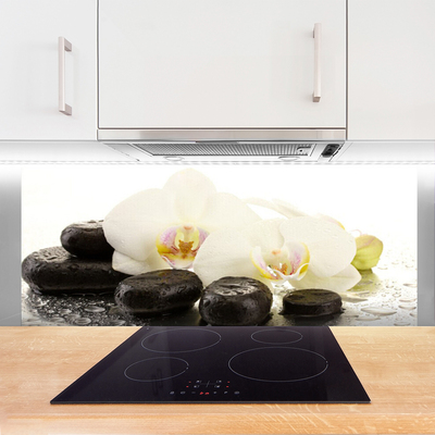 Küchenrückwand Fliesenspiegel Blumen Steine Kunst