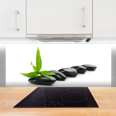 Küchenrückwand Fliesenspiegel Steine Blätter Kunst