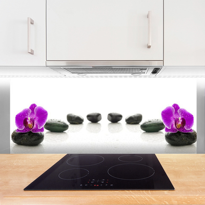 Küchenrückwand Fliesenspiegel Blumen Steine Kunst
