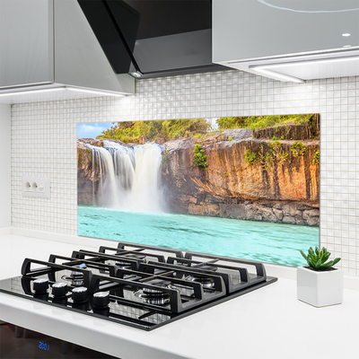 Küchenrückwand Fliesenspiegel Wasserfall See Landschaft