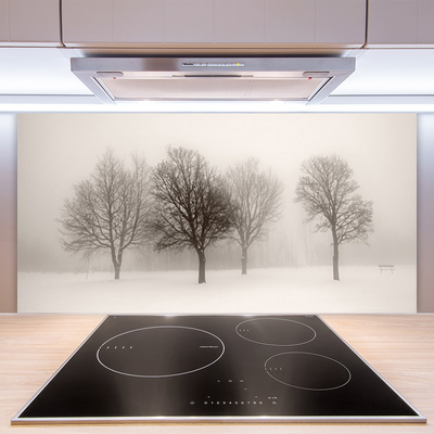 Küchenrückwand Fliesenspiegel Schnee Bäume Landschaft