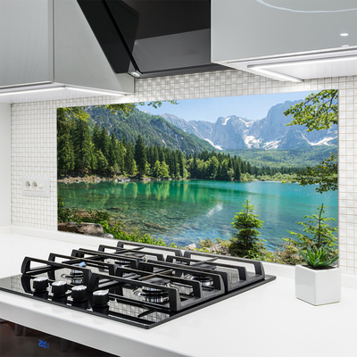 Küchenrückwand Fliesenspiegel Gebirge See Wald Natur