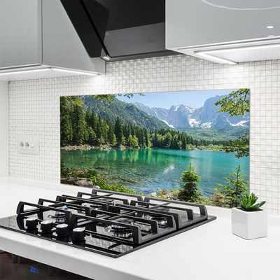 Küchenrückwand Fliesenspiegel Gebirge See Wald Natur